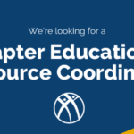 A blue banner that reads "We're looking for a Chapter Educational Resource Coordinator" with Alpha Kappa Psi's logo